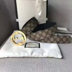 Gucci Unisex GG Supreme Belt with G Buckle in Beige/Ebony GG Supreme Canvas - immagine 2