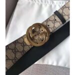 Gucci Unisex GG Supreme Belt with G Buckle in Beige/Ebony GG Supreme Canvas - immagine 7