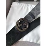 Gucci Unisex GG Supreme Belt with G Buckle in Black/Grey GG Supreme Canvas – Bild 8