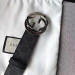 Gucci Unisex GG Supreme Belt with G Buckle in Black/Grey GG Supreme Canvas – Bild 10
