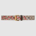 Gucci Unisex GG Supreme Belt with Kingsnake Print in BeigeEbony GG Supreme Canvas