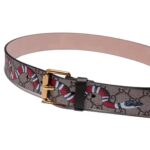 Gucci Unisex GG Supreme Belt with Kingsnake Print in Beige/Ebony GG Supreme Canvas - Imagen 4