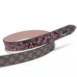 Gucci Unisex GG Supreme Belt with Kingsnake Print in Beige/Ebony GG Supreme Canvas - Imagen 5