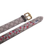 Gucci Unisex GG Supreme Belt with Kingsnake Print in Beige/Ebony GG Supreme Canvas - Imagen 6