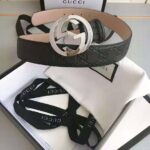 Gucci Unisex Gucci Signature Leather Belt-Black - Image 5