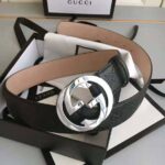 Gucci Unisex Gucci Signature Leather Belt-Black - Image 6