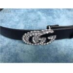 Gucci Unisex Leather Belt with Double G Buckle-Black - Image 5