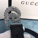 Gucci Unisex Leather Belt with Double G Buckle-Black - Image 11