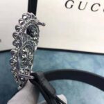 Gucci Unisex Leather Belt with Double G Buckle-Black - Image 10