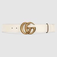 Gucci Unisex Leather Belt with Double G Buckle-Pink (1)