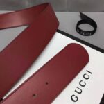 Gucci Unisex Leather Belt with Double G Buckle in Burgundy Leather - Image 10