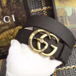 Gucci Unisex Leather Belt with Double G Buckle with Snake in Black Leather - immagine 5
