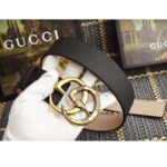 Gucci Unisex Leather Belt with Double G Buckle with Snake in Black Leather - immagine 7