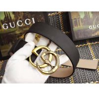 Gucci Unisex Leather Belt with Double G Buckle with Snake in Black Leather (1)