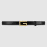 Gucci Unisex Leather Belt with G Buckle-Black