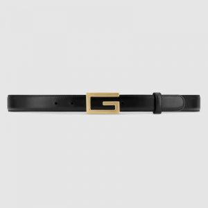 Gucci Unisex Leather Belt with G Buckle-Black