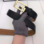 Gucci Unisex Leather Belt with G Buckle-Black - Image 6