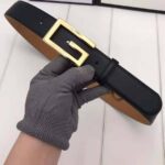 Gucci Unisex Leather Belt with G Buckle-Black - Image 5