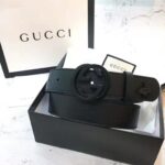 Gucci Unisex Leather Belt with Interlocking G in Black Leather - Image 6