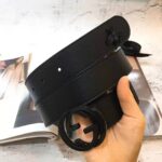 Gucci Unisex Leather Belt with Interlocking G in Black Leather - Image 7