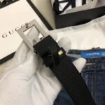 Gucci Unisex Leather Belt with Square G Buckle in 3.8cm Width-Black - immagine 7