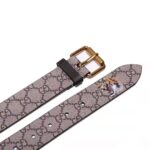Gucci Unisex Tiger Print GG Supreme Belt in Beige/Ebony GG Supreme Canvas – Image 6