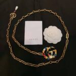 Gucci Women Chain Belt with Crystal Double G Buckle in Gold-Toned Chain – Bild 3