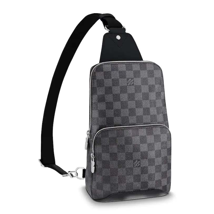 Louis Vuitton LV Men Avenue Sling Bag in Coated Damier Graphique Canvas ...