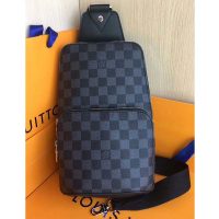 Louis Vuitton LV Men Avenue Sling Bag in Coated Damier Graphique Canvas-Grey (1)