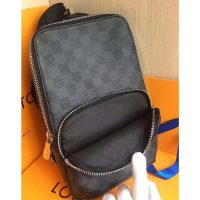 Louis Vuitton LV Men Avenue Sling Bag in Coated Damier Graphique Canvas-Grey (1)