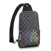 Louis Vuitton LV Men Avenue Sling Bag in Damier Graphite Canvas-Grey (1)