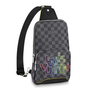 Louis Vuitton LV Men Avenue Sling Bag in Damier Graphite Canvas-Grey