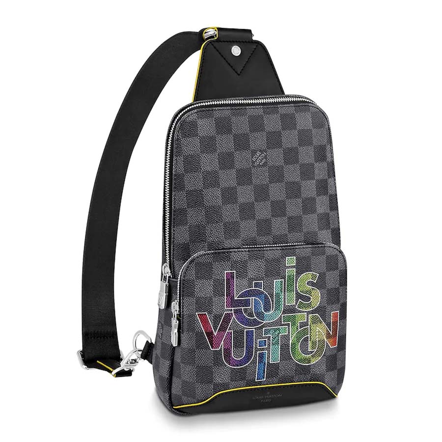 Louis Vuitton Damier Graffiti Canvas Bum Bag N40276 Virgil Abloh Gray Men's