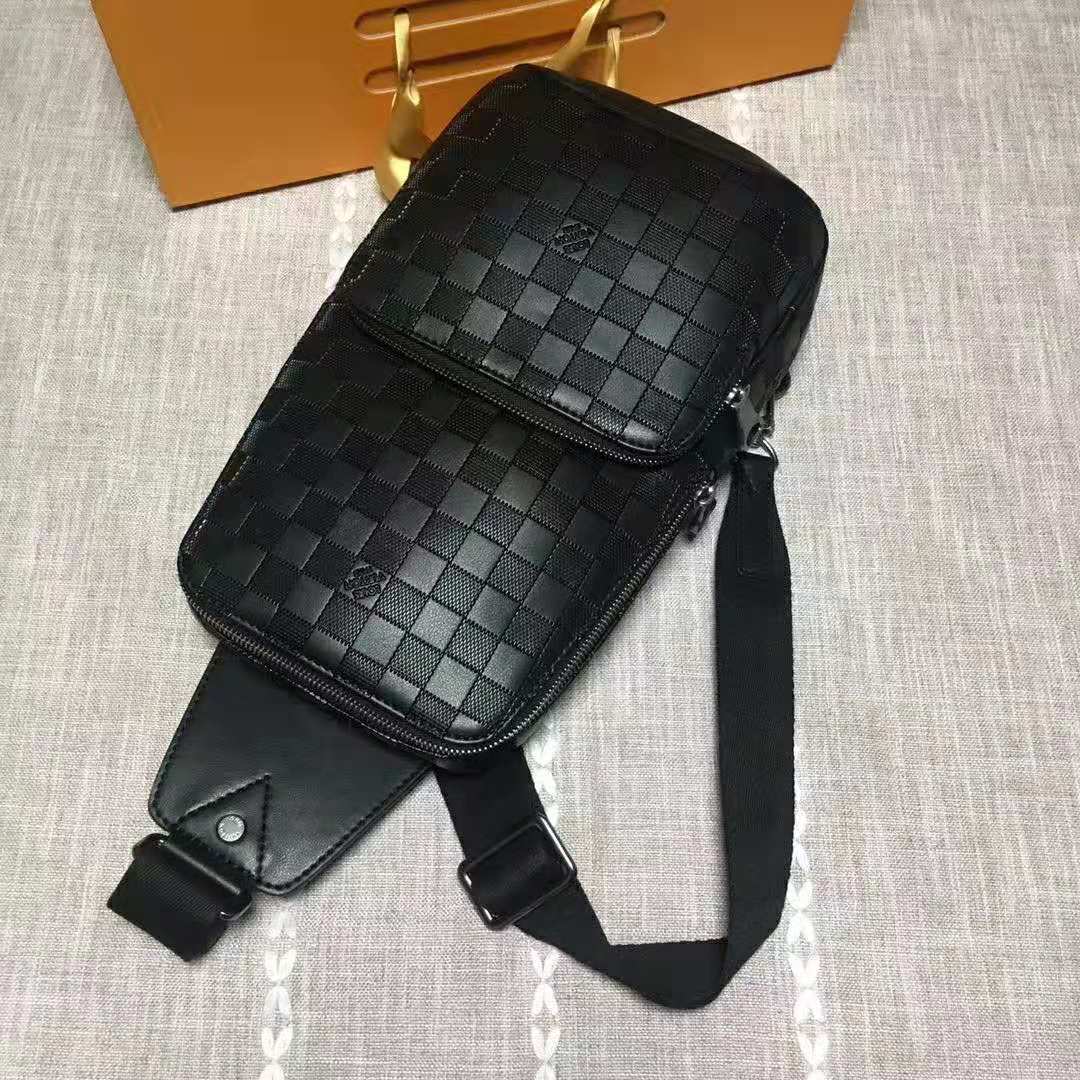 Louis Vuitton LV Men Avenue Sling Bag in Damier Infini Leather-Black - LULUX