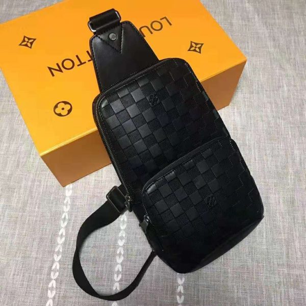 Louis Vuitton LV Men Avenue Sling Bag in Damier Infini Leather-Black (2)