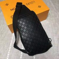 Louis Vuitton LV Men Avenue Sling Bag in Damier Infini Leather-Black (1)