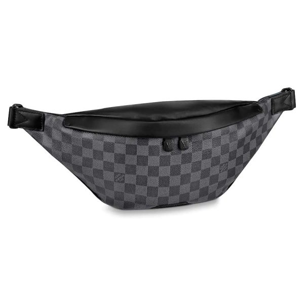 Louis Vuitton LV Men Discovery Bumbag in Damier Graphite Canvas-Grey (1)