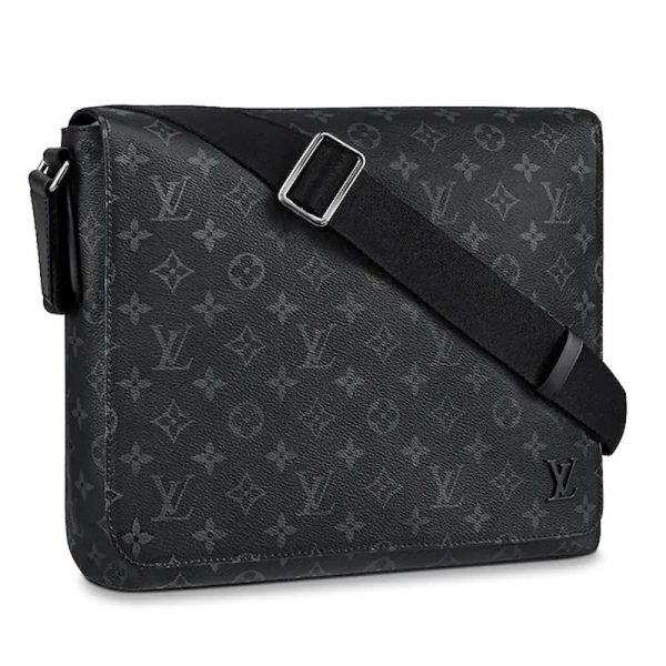 Louis Vuitton LV Men District MM Bag in Monogramme Eclipse Canvas-Grey (10)