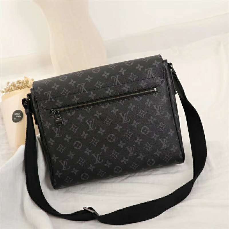 Louis Vuitton Messenger Bag , in eclipse LV monogram. Black Grey Dark grey  Leather Cloth ref.200718 - Joli Closet