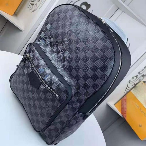 Louis Vuitton LV Men Josh Backpack Bag in Damier Graphite Coated Canvas-Grey (9)