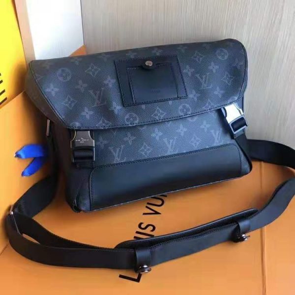 Louis Vuitton LV Men Messenger PM Voyager Bag in Monogram Eclipse Canvas-Black (2)