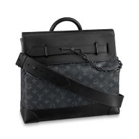 Louis Vuitton LV Men Steamer PM Bag in Monogram Eclipse Coated Canvas-Black (8)