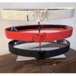 Louis Vuitton LV Unisex Ceinture LV Shape 40mm Belt in Lanière En Cuir Taurillon Embossé – Image 5