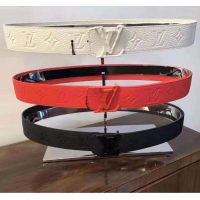 Louis Vuitton LV Unisex LV Shape 40mm Belt in Embossed White Taurillon Leather (1)