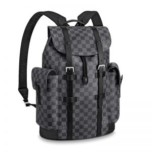 Louis Vuitton LV Unisex Christopher PM Backpack in Damier Graphite Canvas-Grey