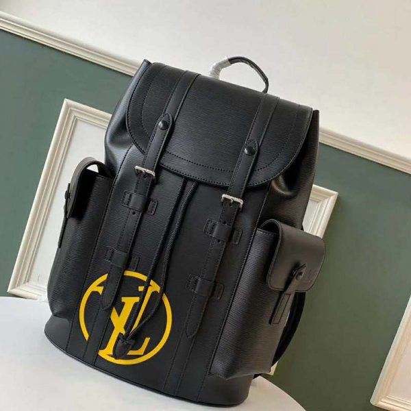Louis Vuitton LV Unisex Christopher PM Backpack in Timeless Black Epi Leather-Black (2)