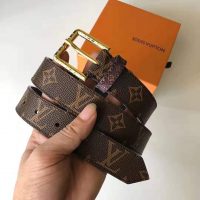 Louis Vuitton LV Unisex Daily LV 30mm Belt in Monogram Canvas-Brown (1)