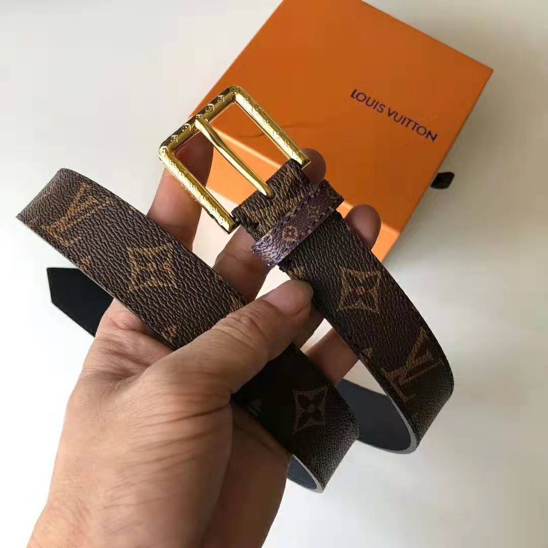 Louis Vuitton Limited Edition Reversible Belt 30MM Fall In Love Brown in  Coated Canvas with Gold-tone - US