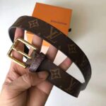 Louis Vuitton LV Unisex Daily LV 30mm Belt in Monogram Canvas-Brown - immagine 3