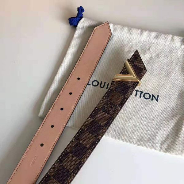 Louis Vuitton LV Unisex Essential V 30mm Belt in Damier Ebene Canvas and Calf Leather (2)